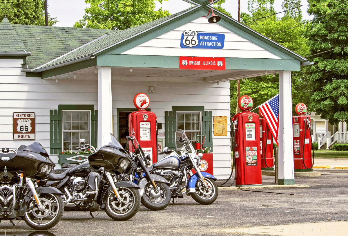 Motorräder an der Route 66, USA.