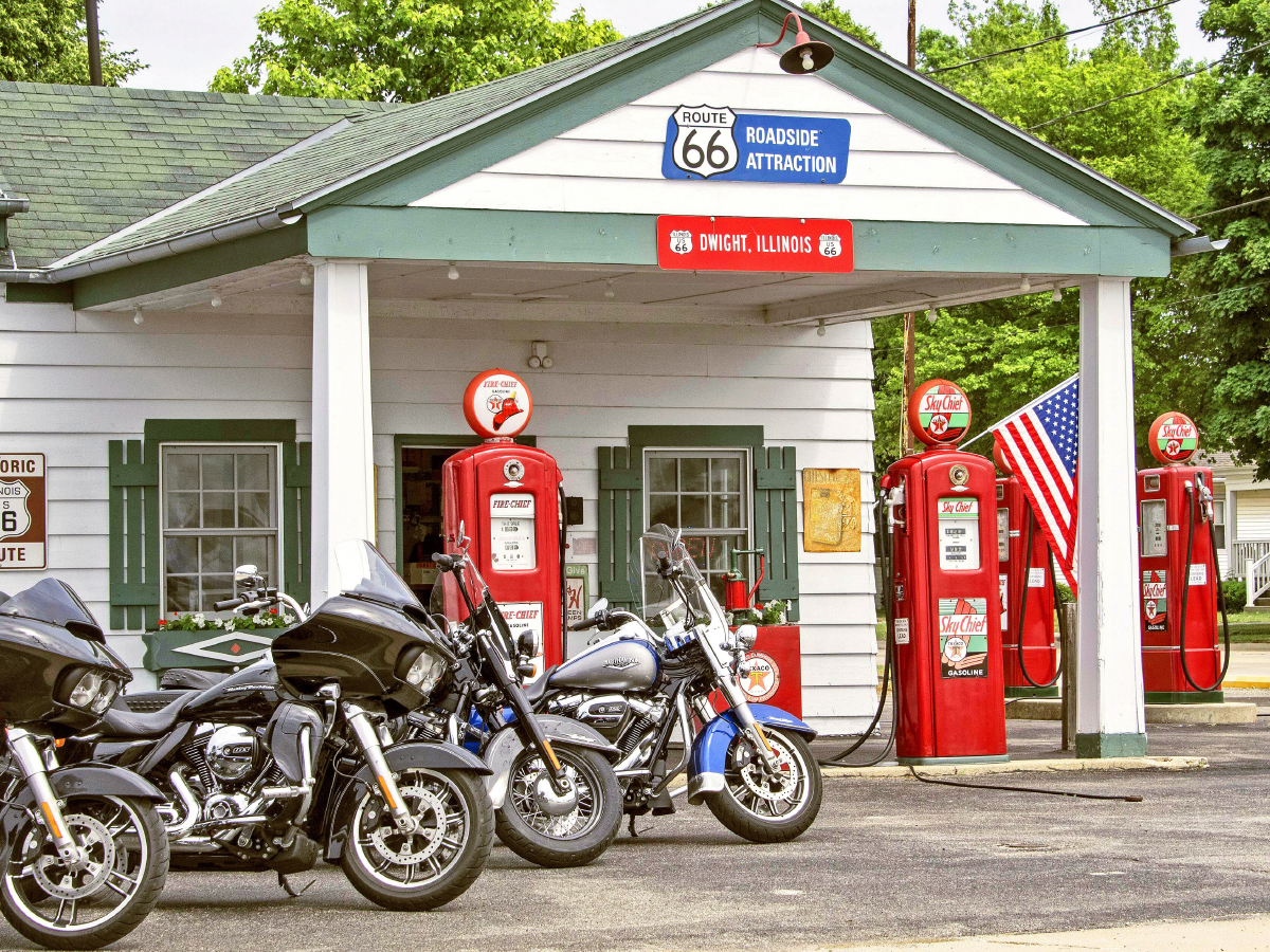 Motorräder an der Route 66, USA.