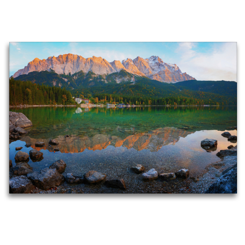 Abendstimmung am Eibsee, Zugspitze