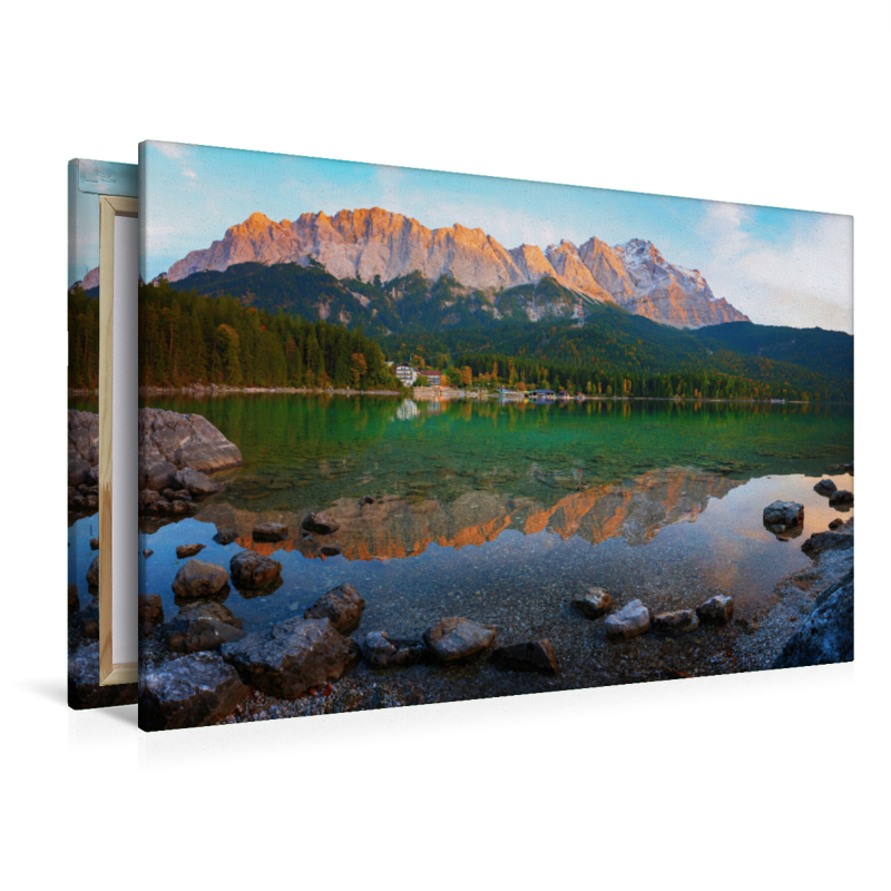 Abendstimmung am Eibsee, Zugspitze