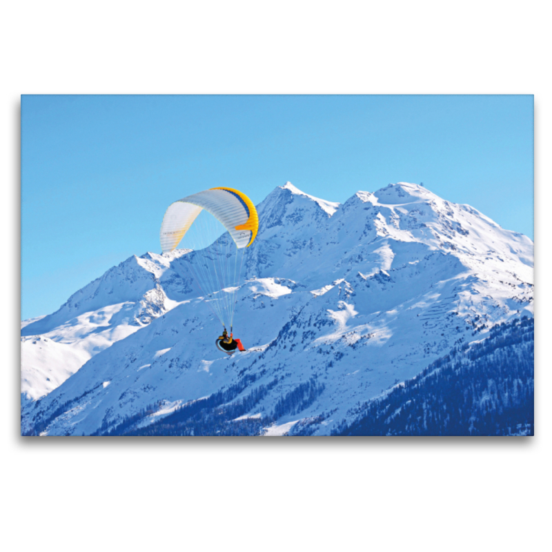 Paraglider vor dem Mont Pourri.