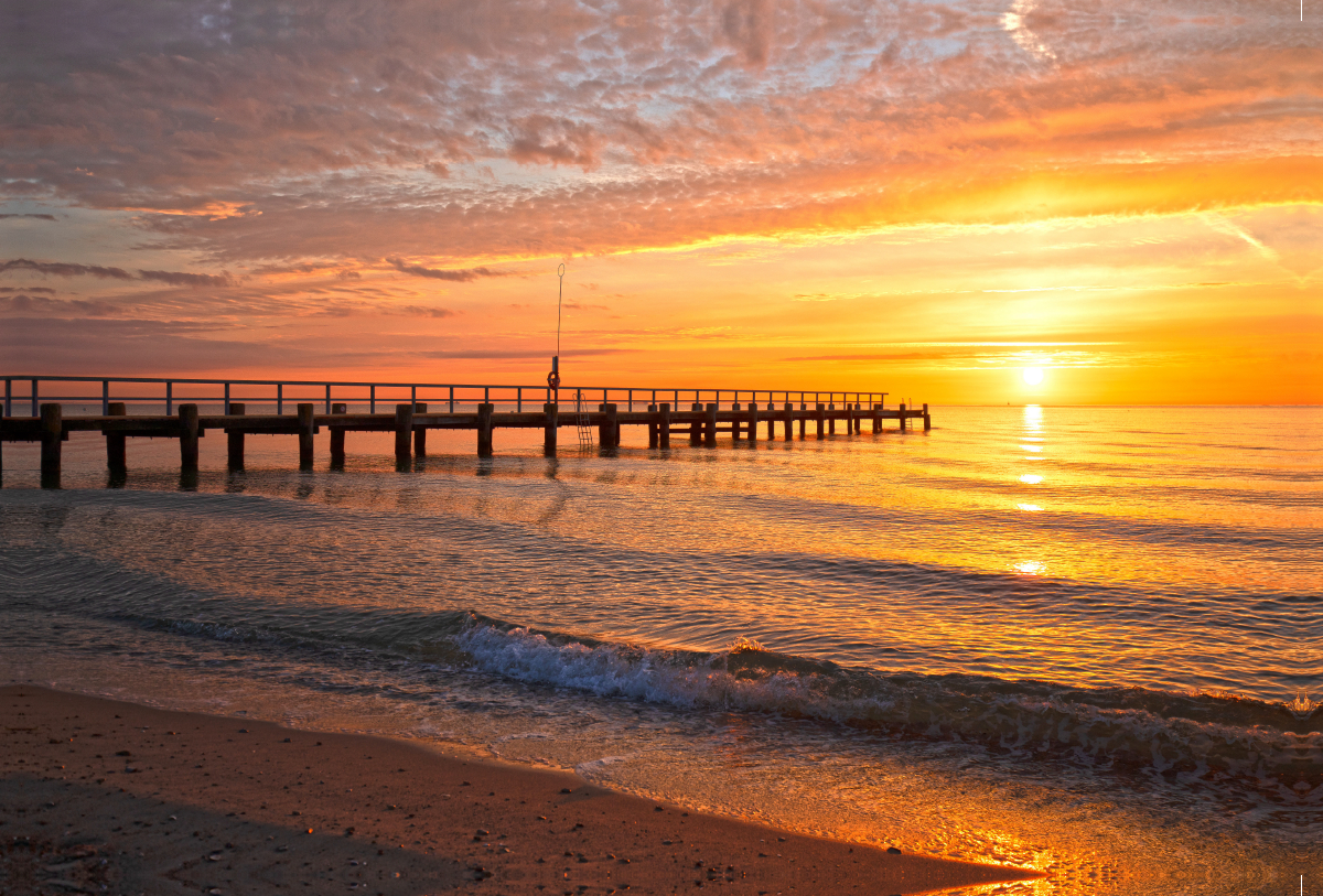 Sonnenaufgang in Travemünde