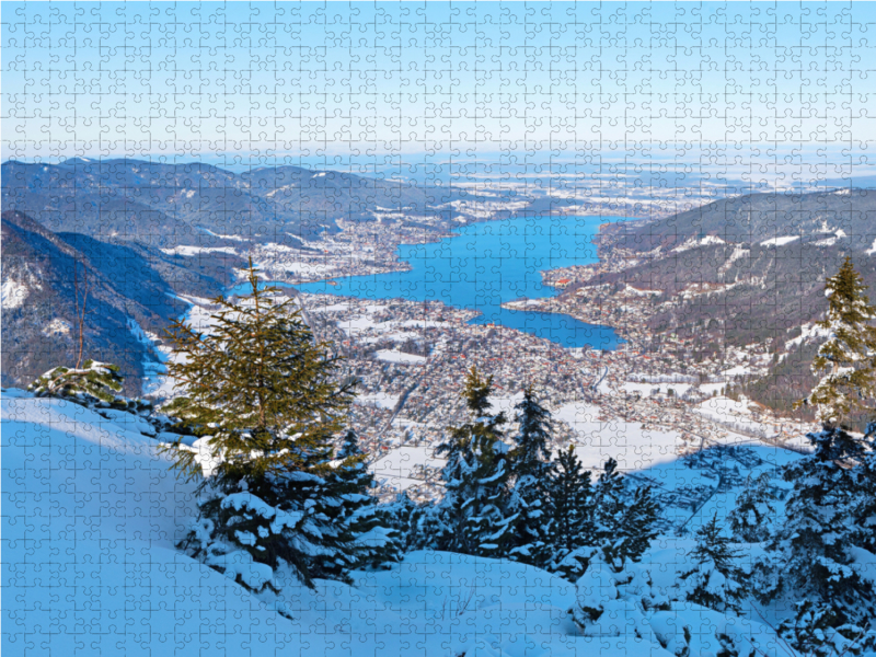 Aussicht vom Wallberg Gipfel auf den Tegernsee