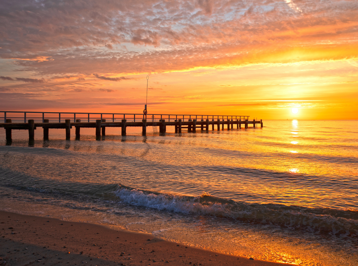 Sonnenaufgang in Travemünde