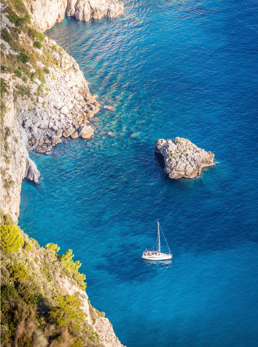 Bucht von Faraglione auf Capri, Italien