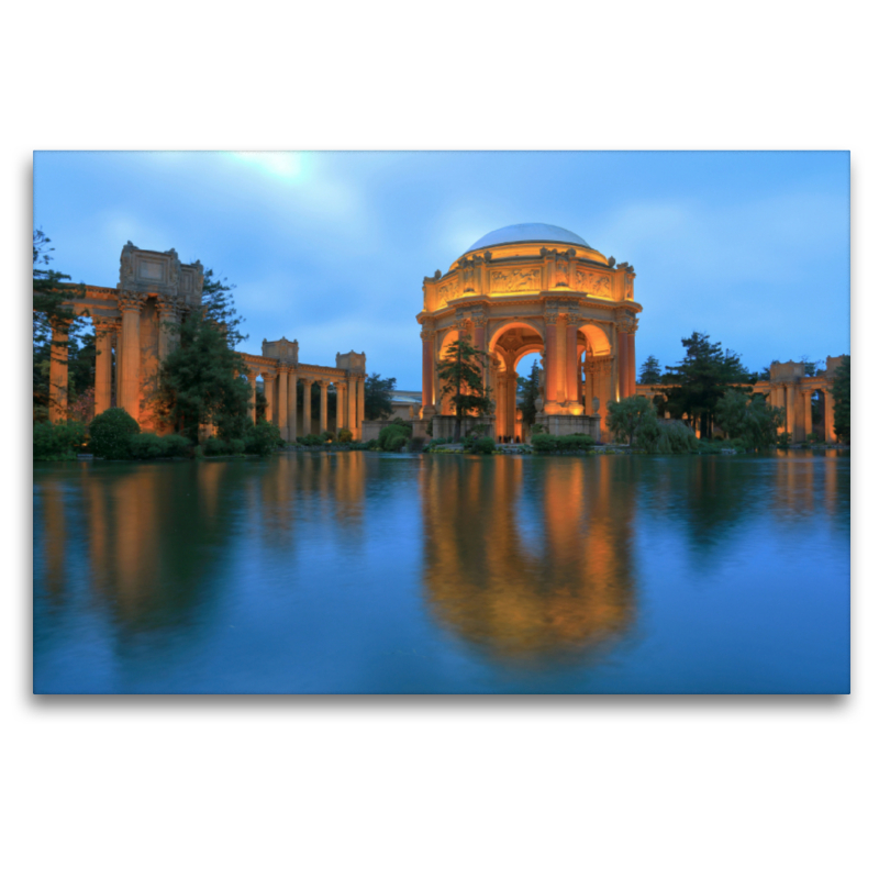 In nächtlicher Beleuchtung: The Palace of Fine Arts