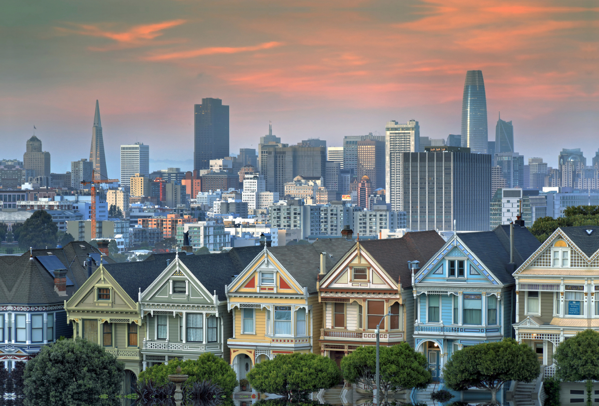 Viktorianische Häuser am Alamo Square: The Painted Ladies