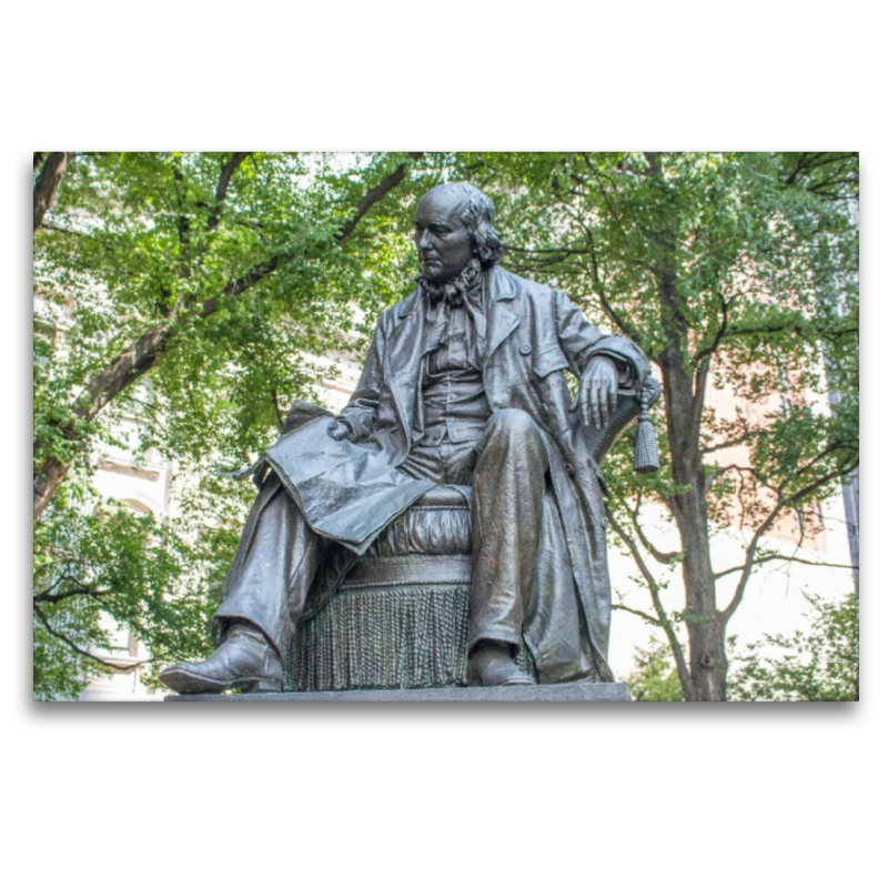 Statue of Horace Greeley at City Hall Park Manhattan