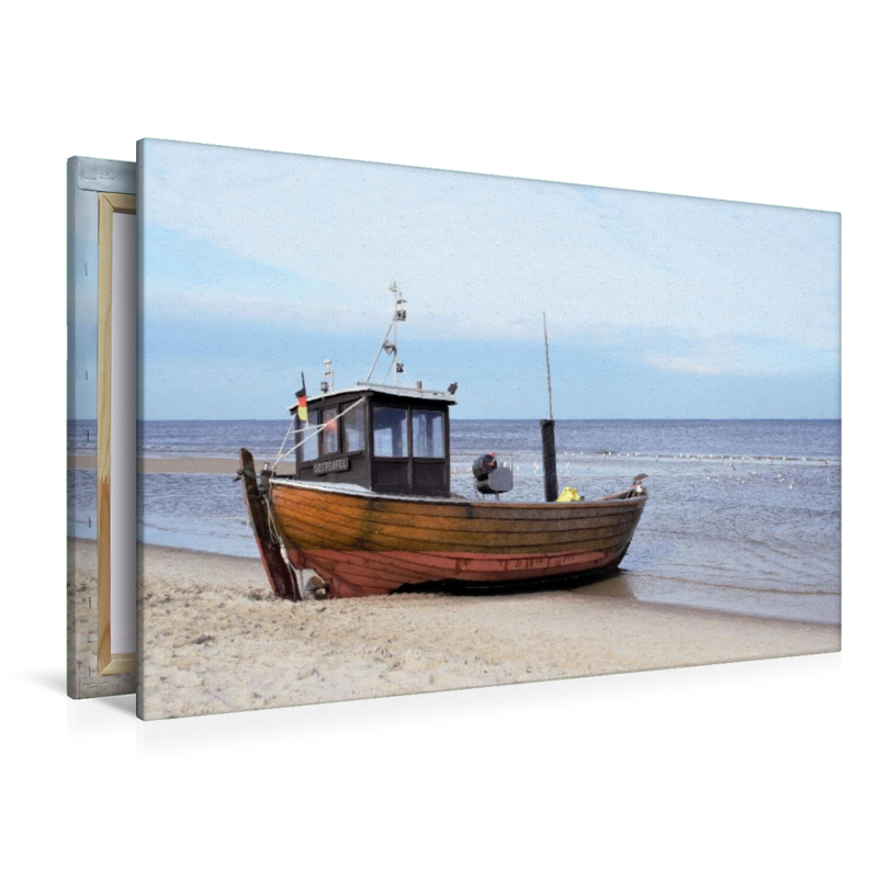 Fischerboot am Strand von Ahlbeck auf der Insel Usedom