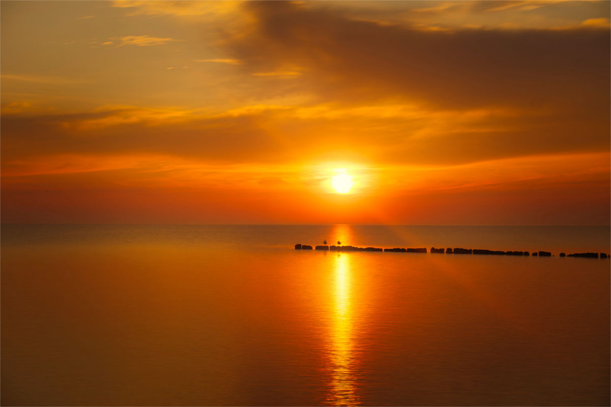 Sonnenuntergang auf der Insel Rügen