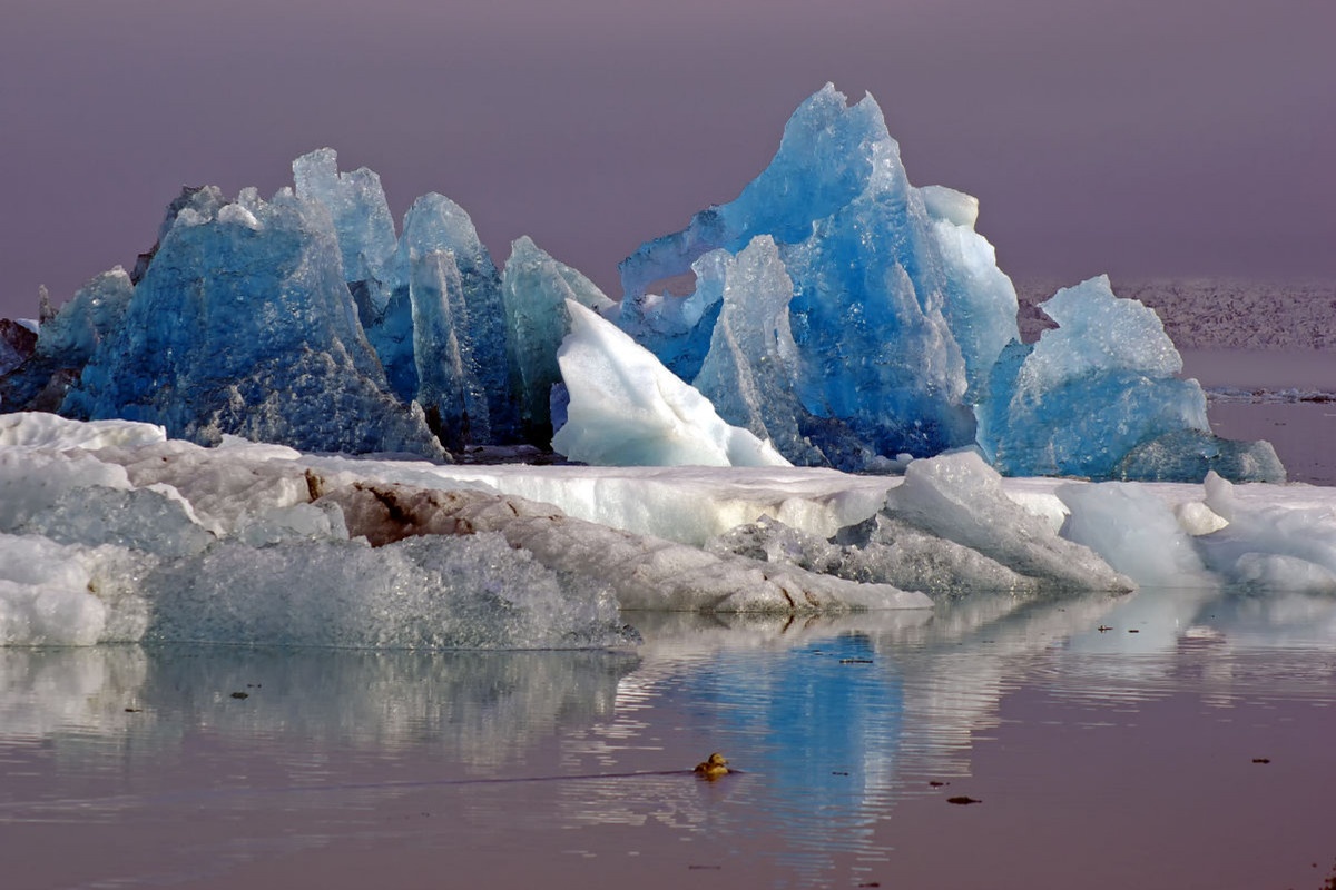 Morgenstimmung an der Gletscherlagune Jökulsárlón