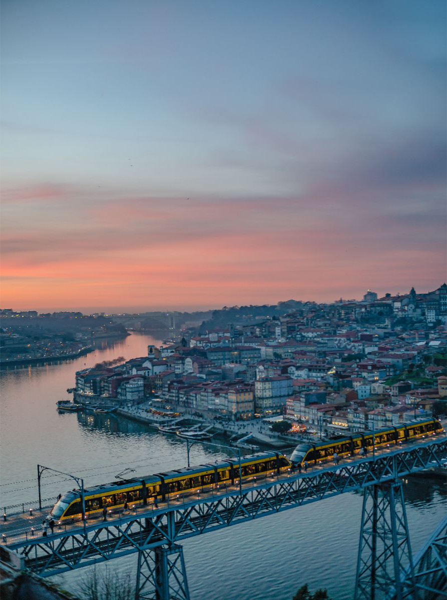 Ponte Luis I im Abendrot