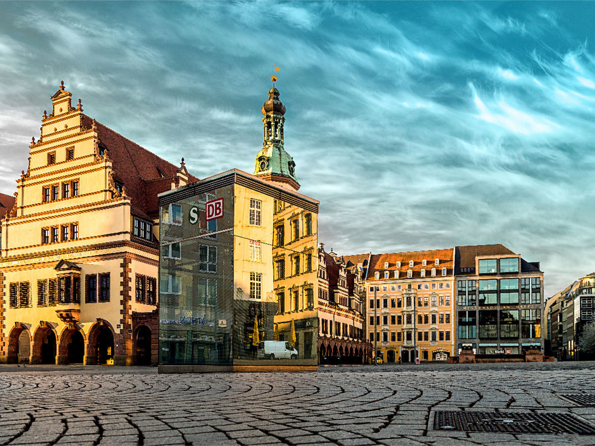 Puzzel Leipzig Martplatz mit Spiegelung