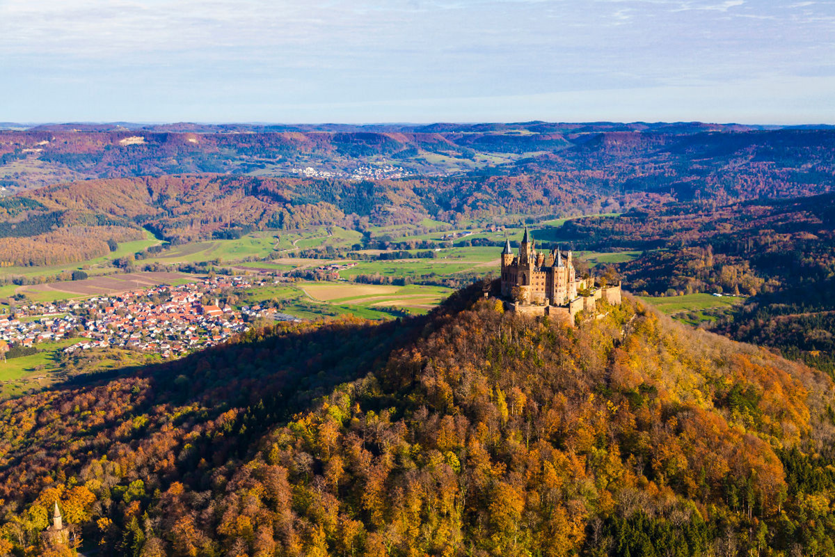 Burg Hohenzollern auf der Vogelperspektive