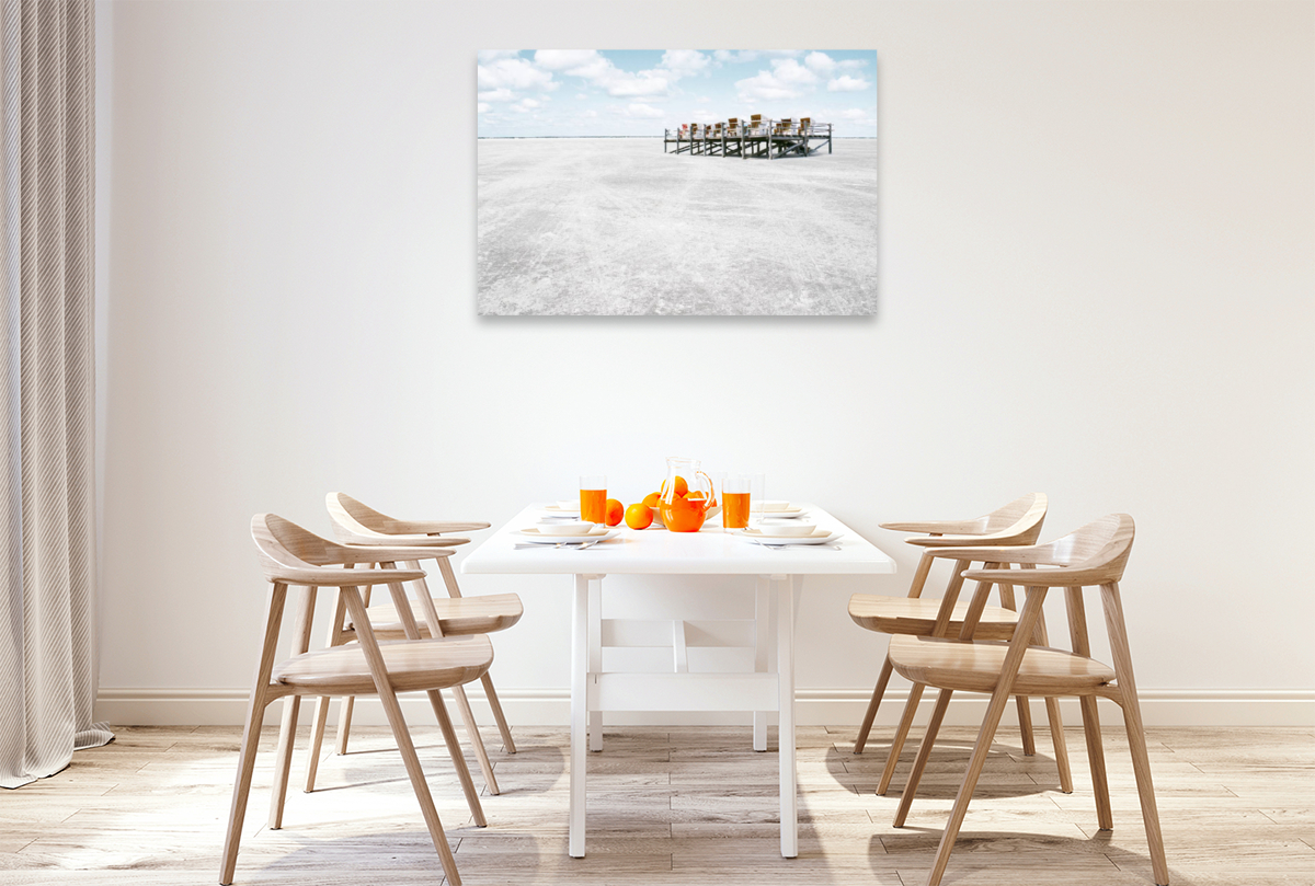 Strandkorbplateau am weiten Strand von St. Peter-Ording / Ording