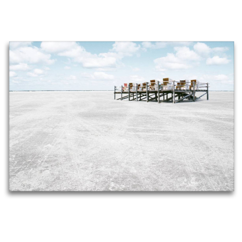 Strandkorbplateau am weiten Strand von St. Peter-Ording / Ording