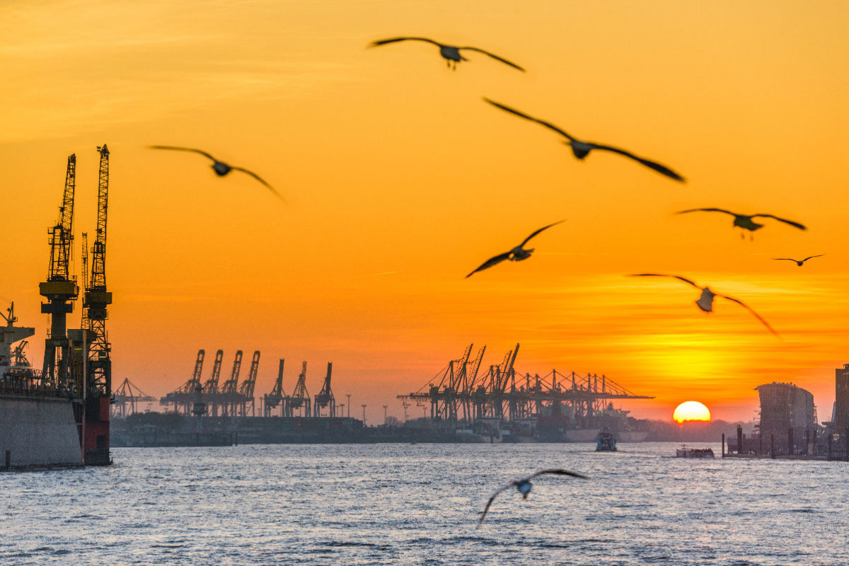 Sonnenuntergang an der Elbe