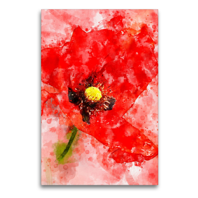 Aquarell einer Blüte vom Klatschmohn