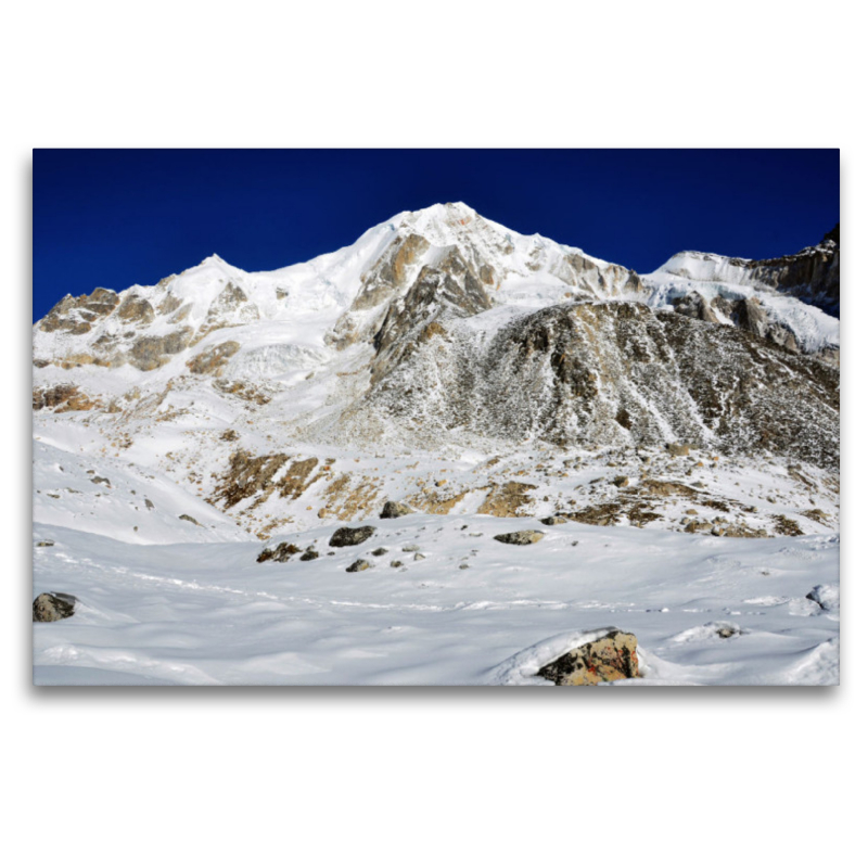 Bergpanorama vor dem 5106 m hohen Larkya La in der Manaslu-Region