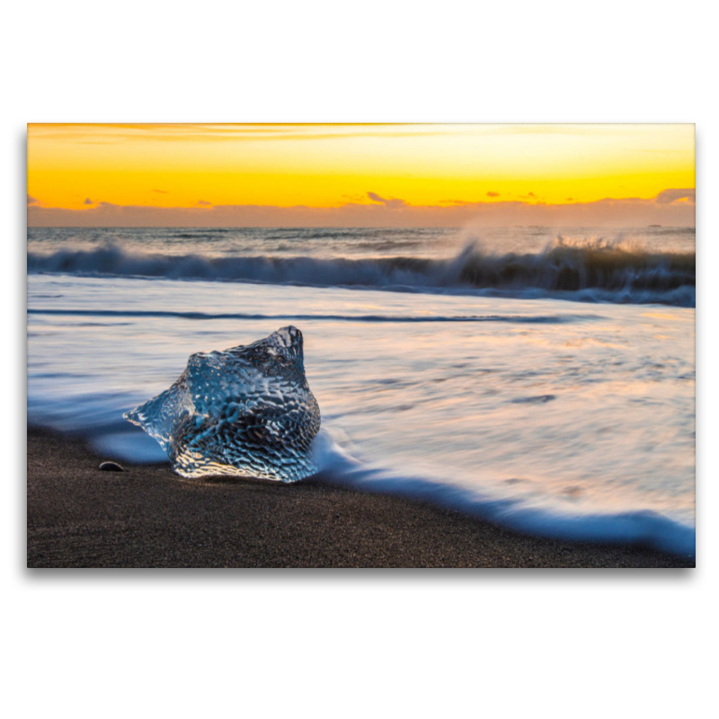 Jökulsárlón Gletschereis am schwarzen Strand