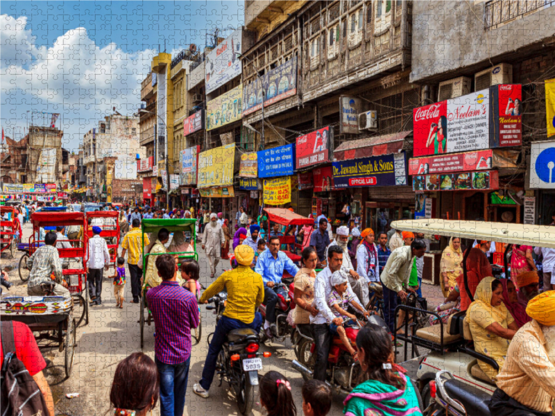 Verkehrschaos in Indien