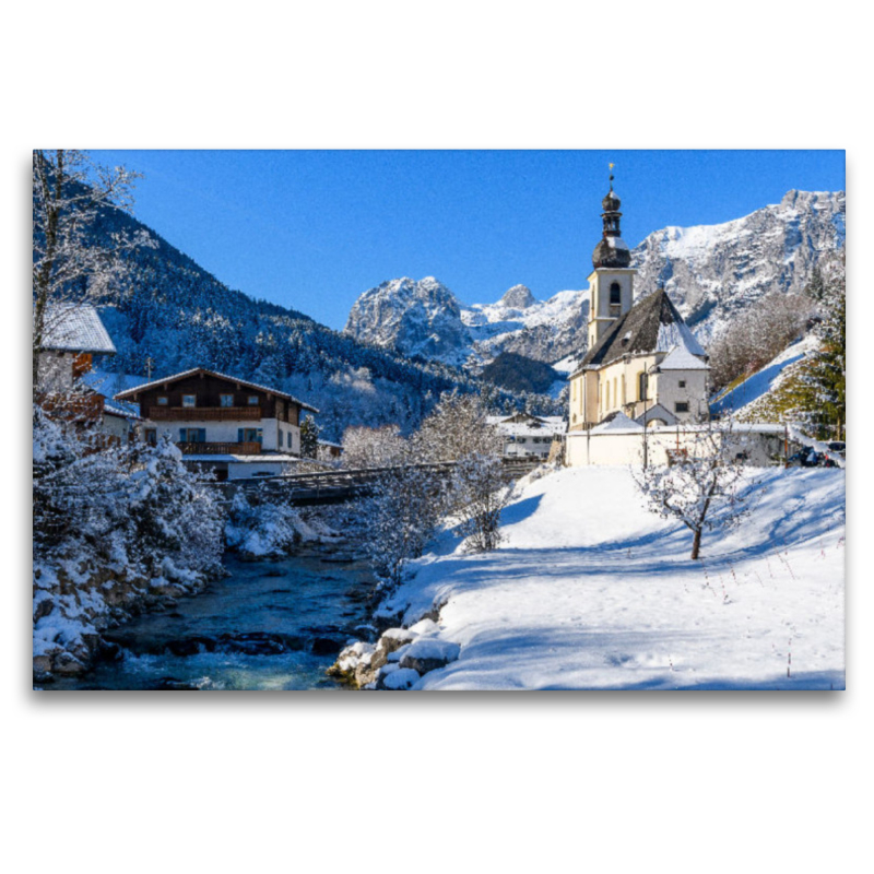 Winteridyll mit der berühmten Pfarrkirche St. Sebastian