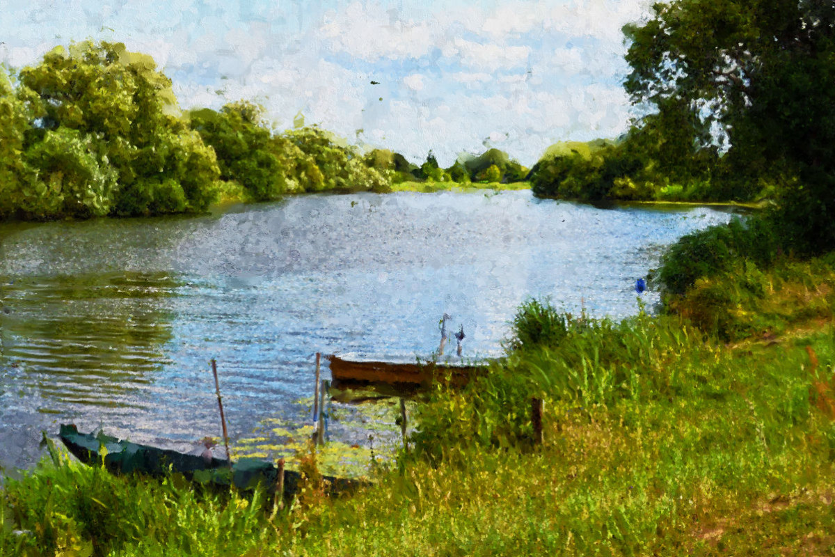 Boote am Ufer der Havel. Havelland Impressionen.