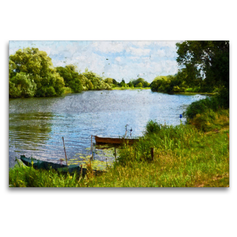 Boote am Ufer der Havel. Havelland Impressionen.