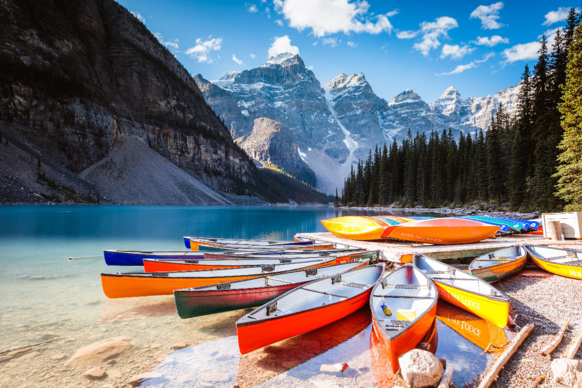 Kanus, Moraine Lake, Banff Nationalpark