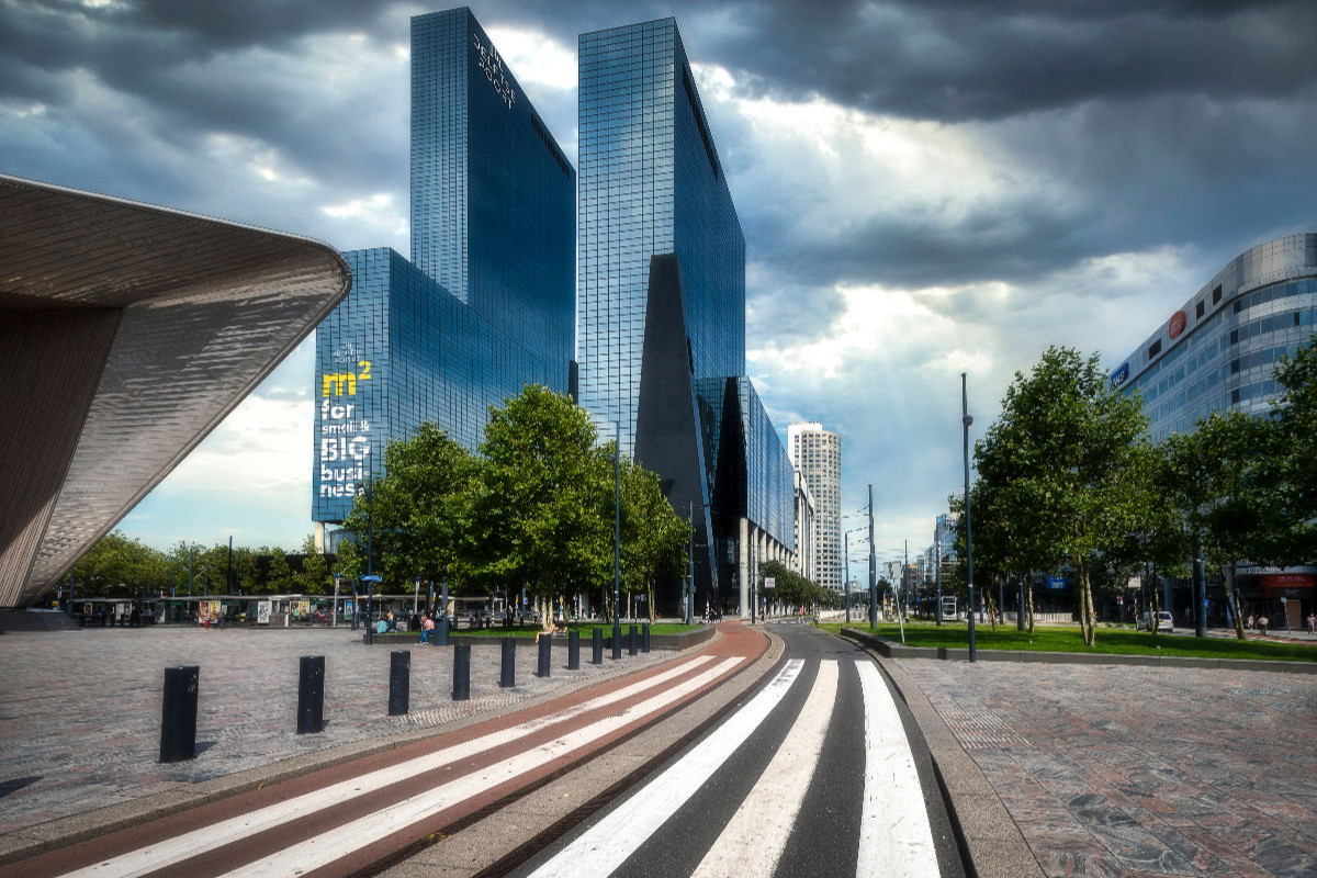 Blick vom Hauptbahnhof Rotterdam