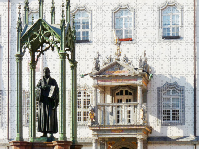 Wittenberg, Lutherdenkmal vor dem Rathaus