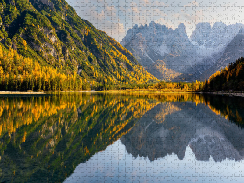 Blick über den Dürrensee zum Monte Cristallo