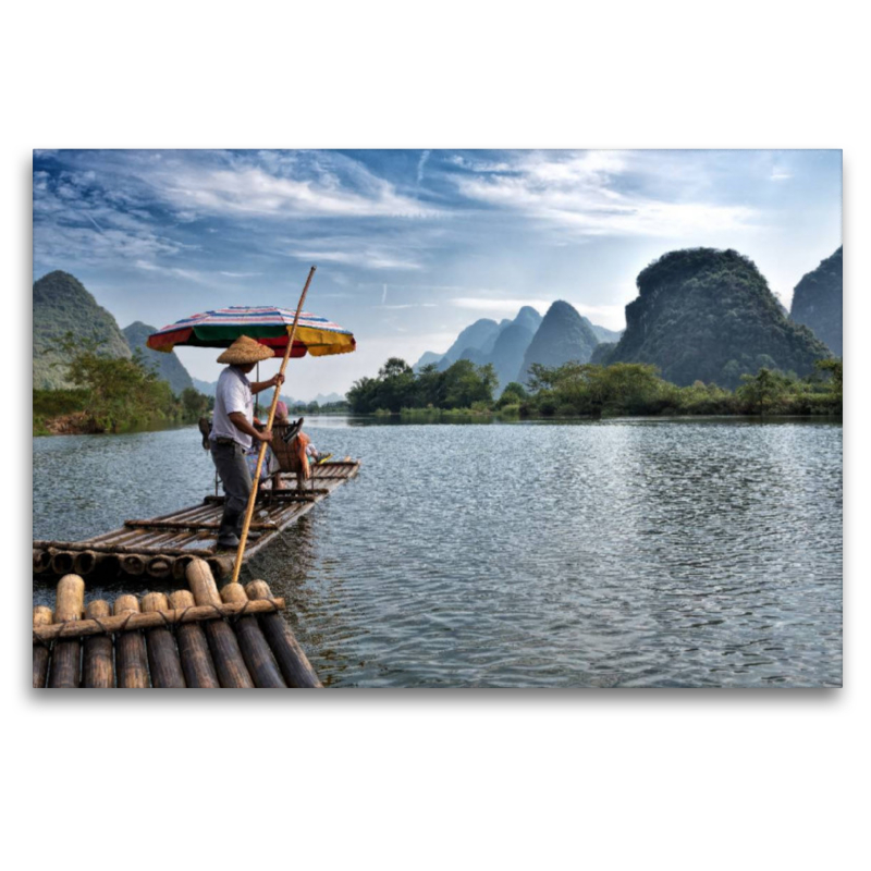 Mit dem Bambusfloß auf dem Yulong He River