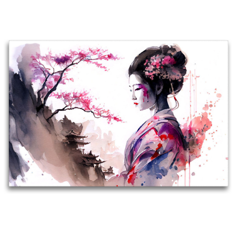 Ein Motiv aus dem Kalender Geisha Aquarelle - Japanische Kulturdamen, Landschaft und Sakura