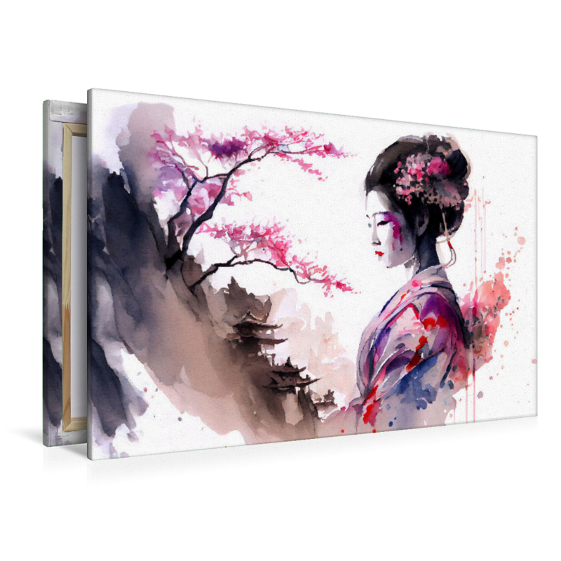 Ein Motiv aus dem Kalender Geisha Aquarelle - Japanische Kulturdamen, Landschaft und Sakura