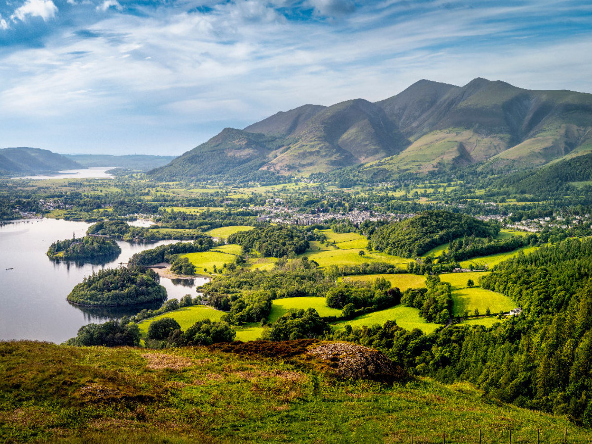 Blick vom Catbells auf Keswick