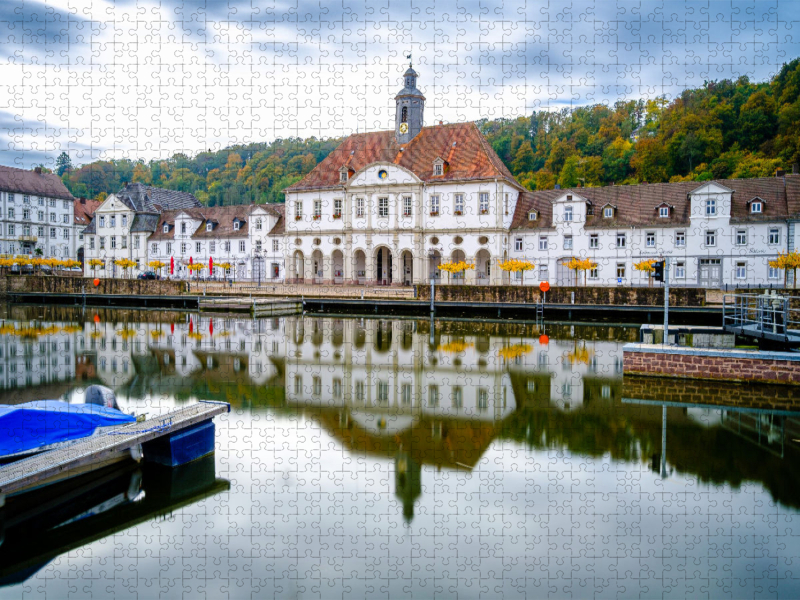 Das Hafenbecken und Rathaus (Langzeitbelichtung)