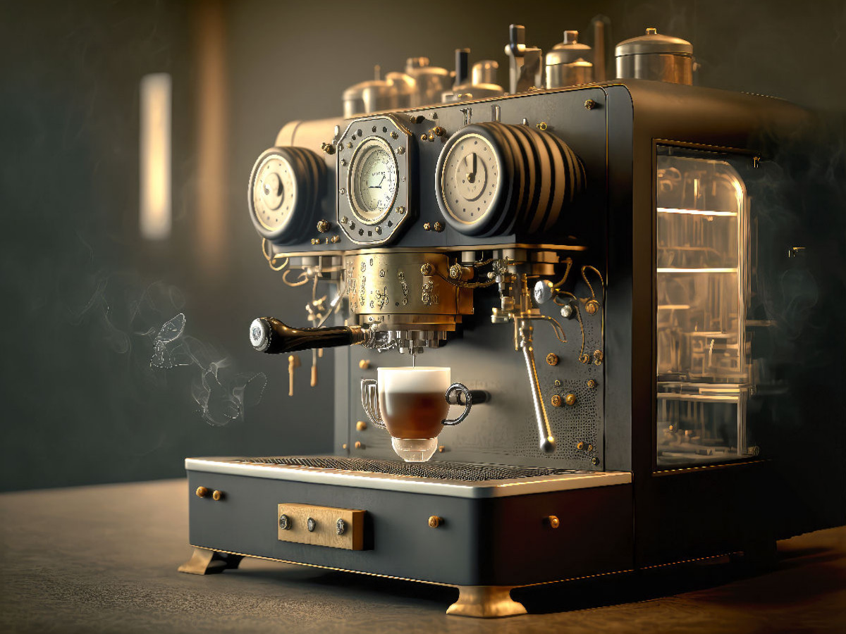 Steam-Punk Kaffeemaschine