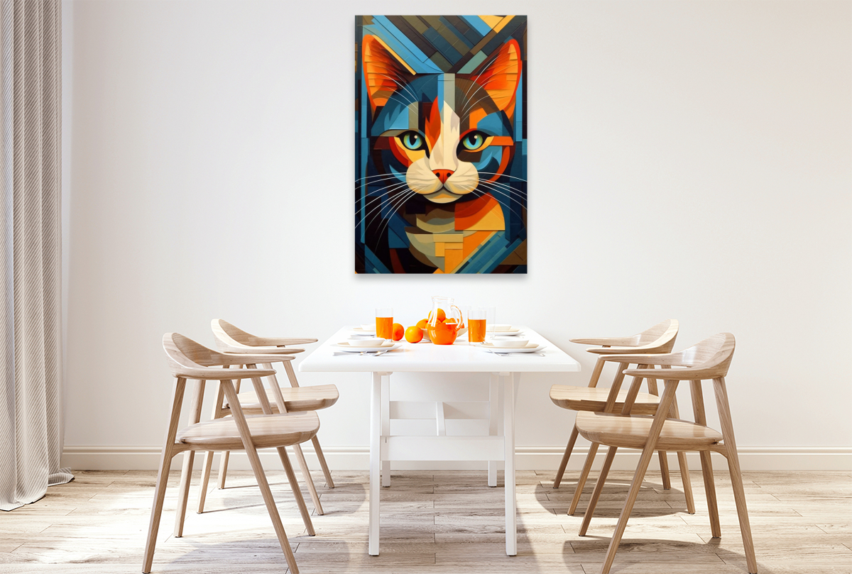 Katzenportrait in modernem Kunststil