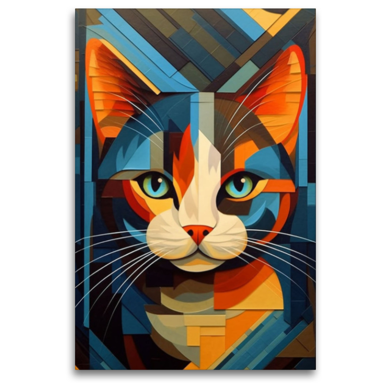 Katzenportrait in modernem Kunststil