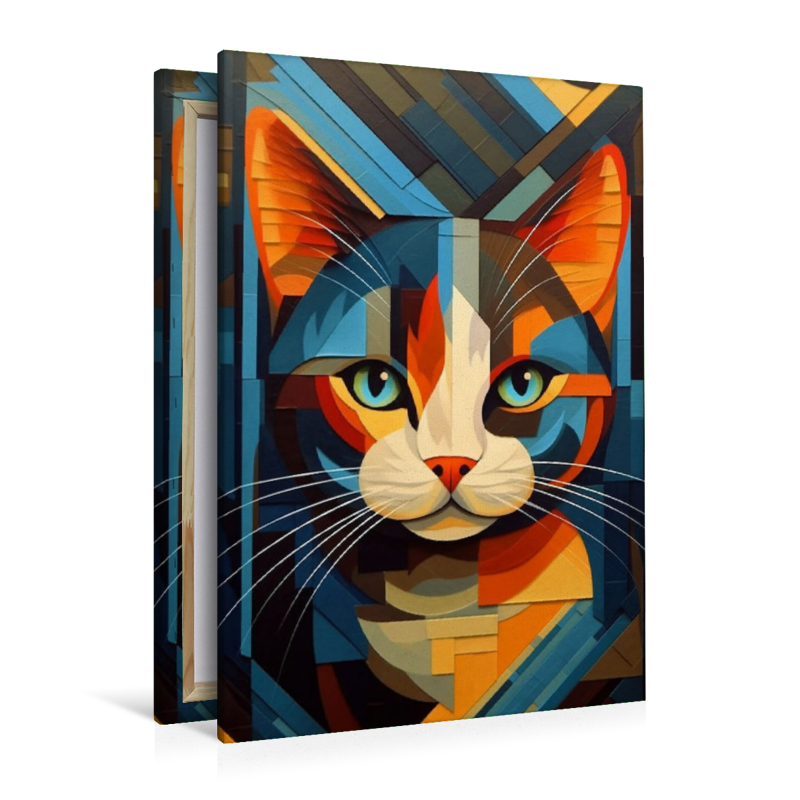 Katzenportrait in modernem Kunststil