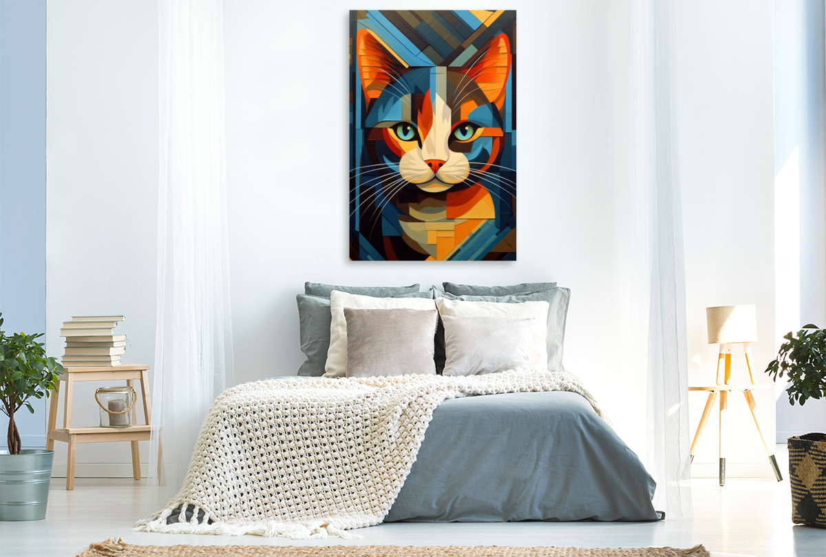 Katzenportrait in modernem Kunststil