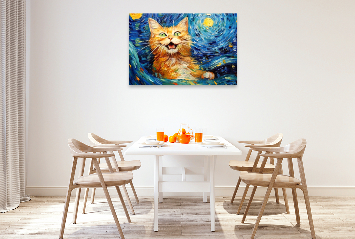 Katze Im Stil von Vincent van Gogh