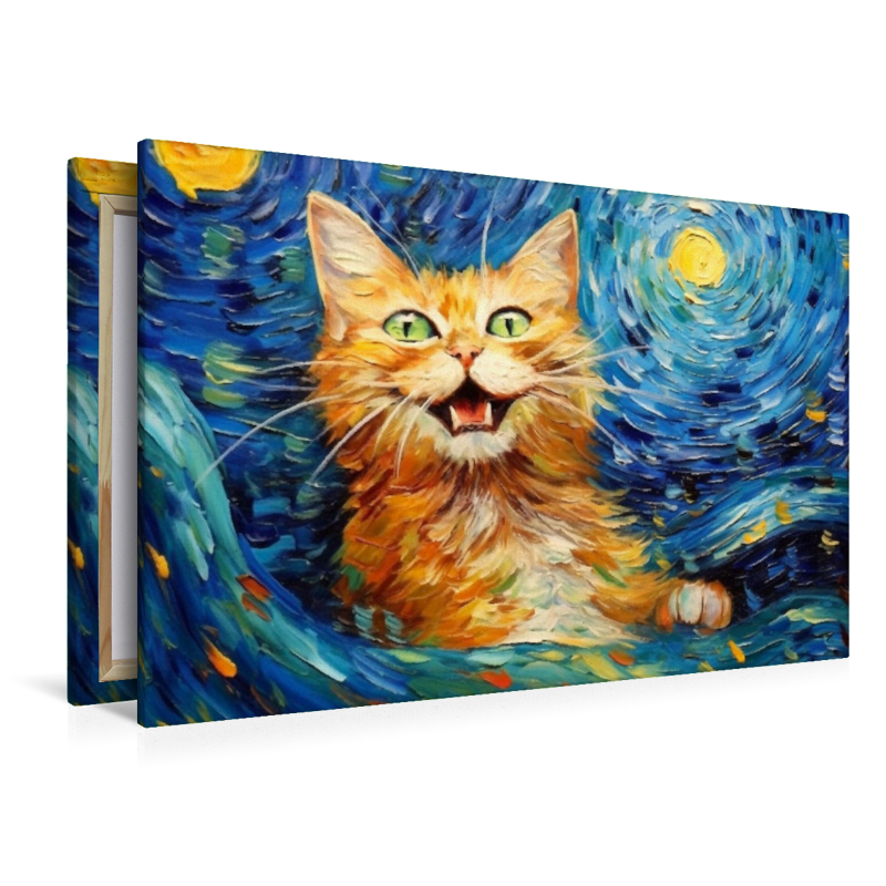 Katze Im Stil von Vincent van Gogh