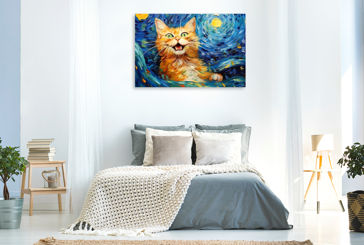 Katze Im Stil von Vincent van Gogh