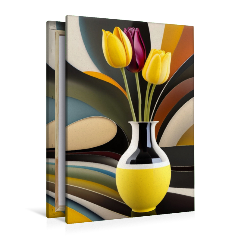 Bunte Tulpen in einer stylischen Vase, erstellt mit KI