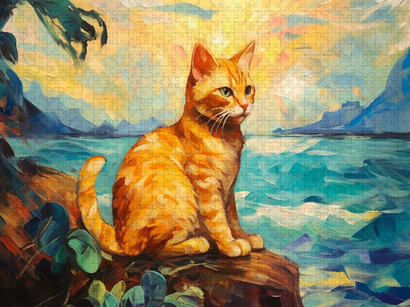 Katze Im Stil von Eugene Henri Paul Gauguin