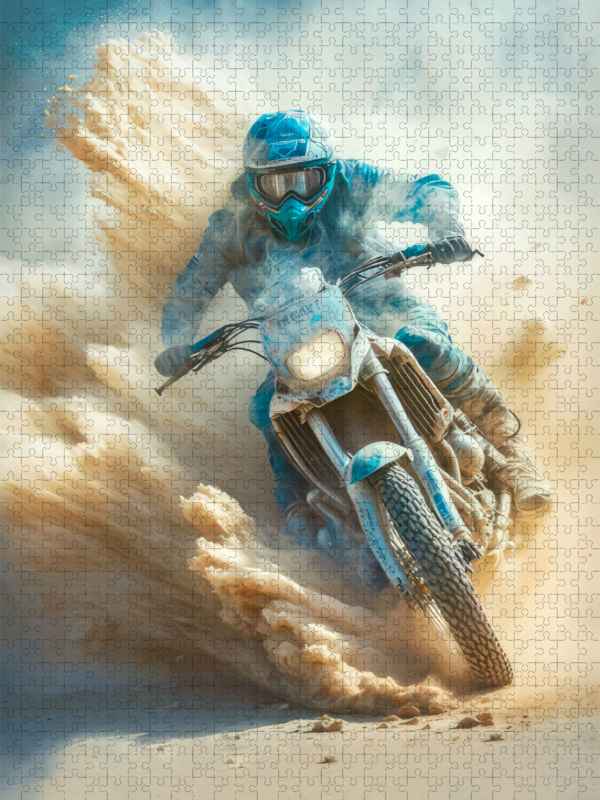 Motorbike racing in the desert