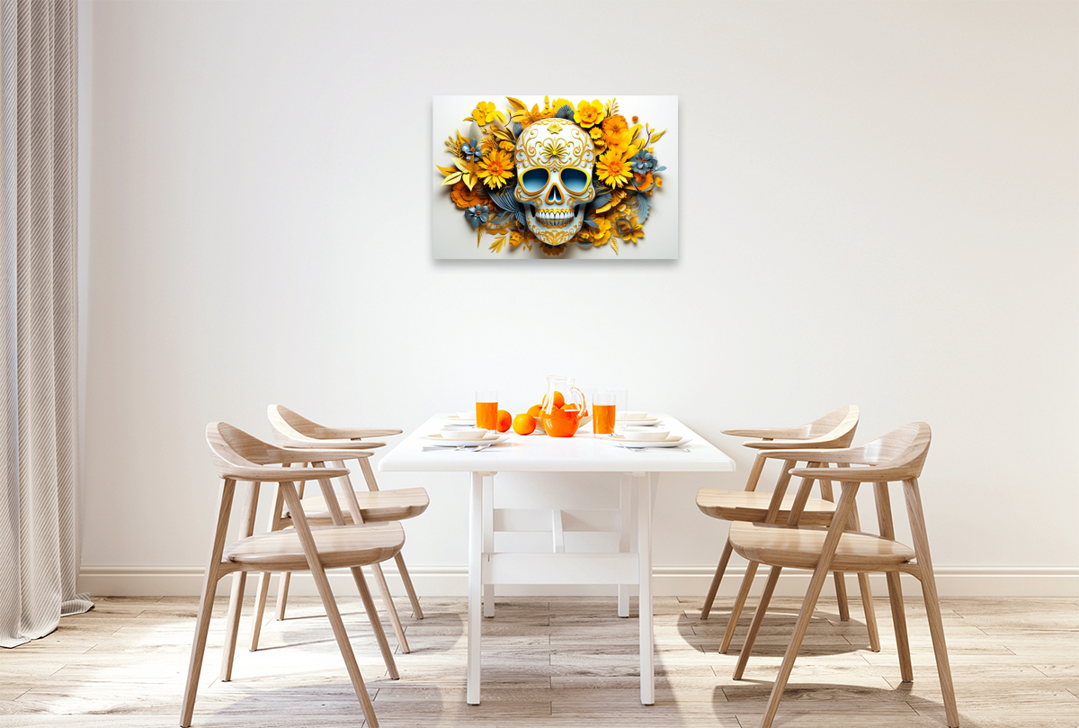 Blue Yellow Skull
