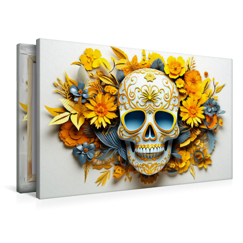 Blue Yellow Skull